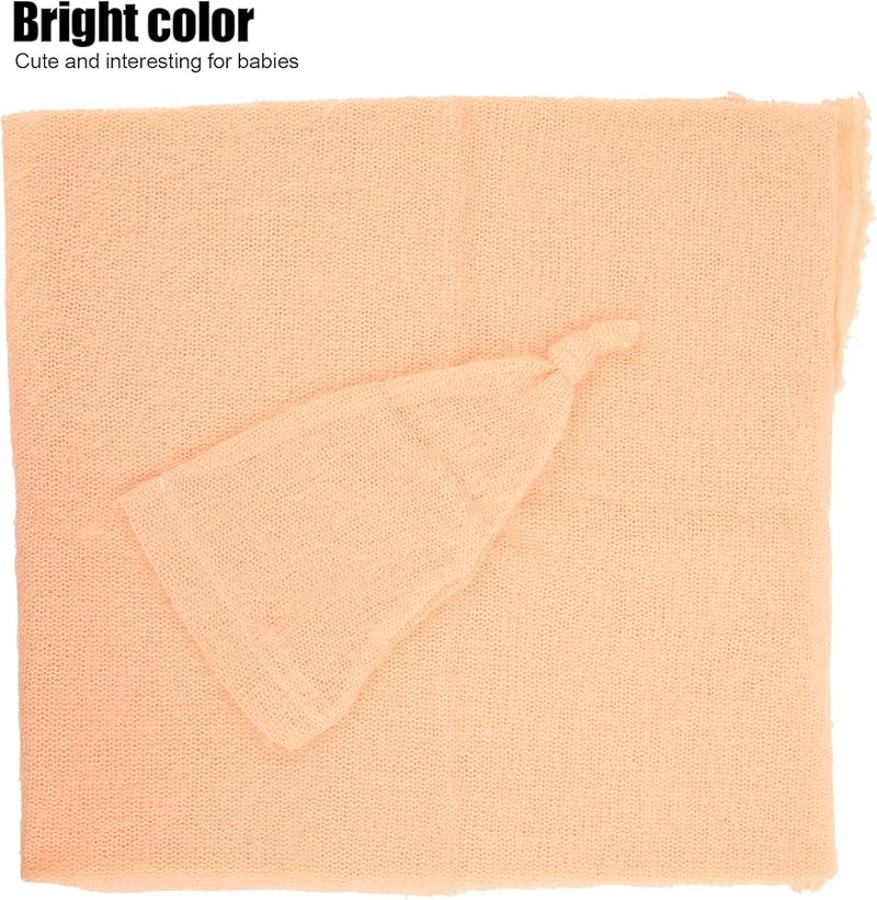 Orange Baby Photography Props Mohair Knitted Hat And Wrap Set Newborn Photo Shoot Outfit - Image 4